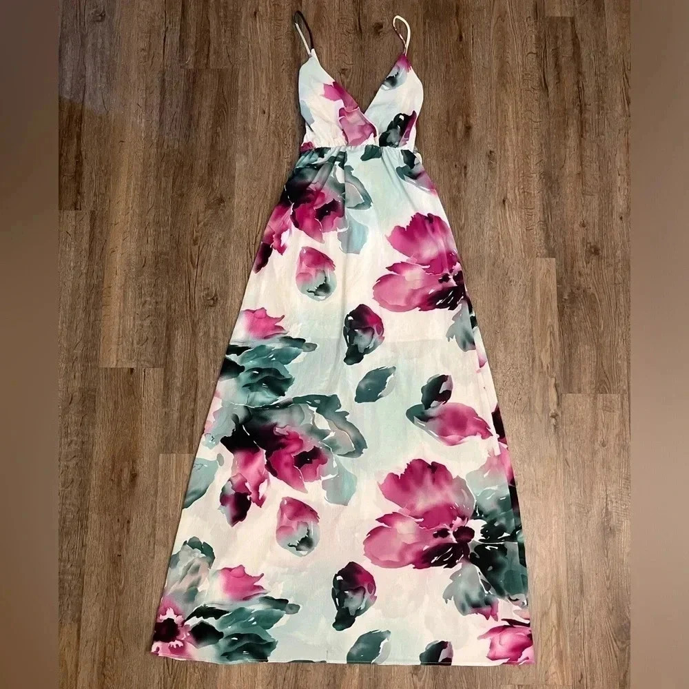Pink Lily “This Story Never Ends” Floral Maxi Dress